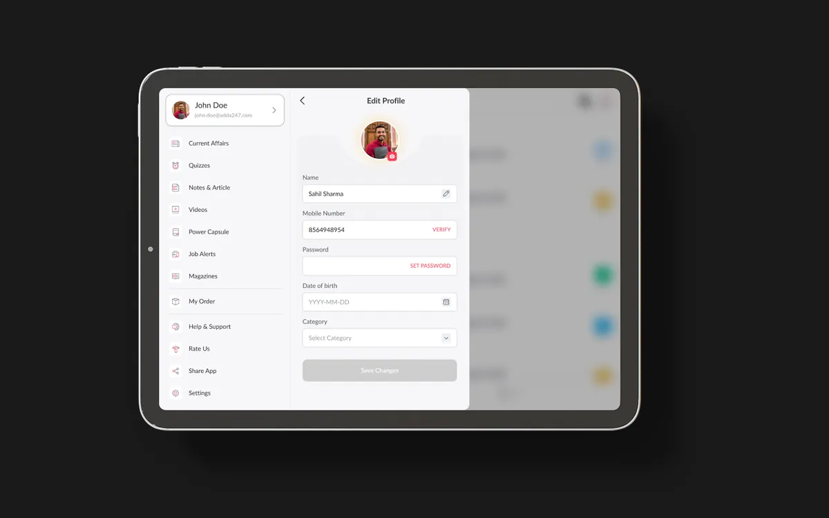 iOS App — course view