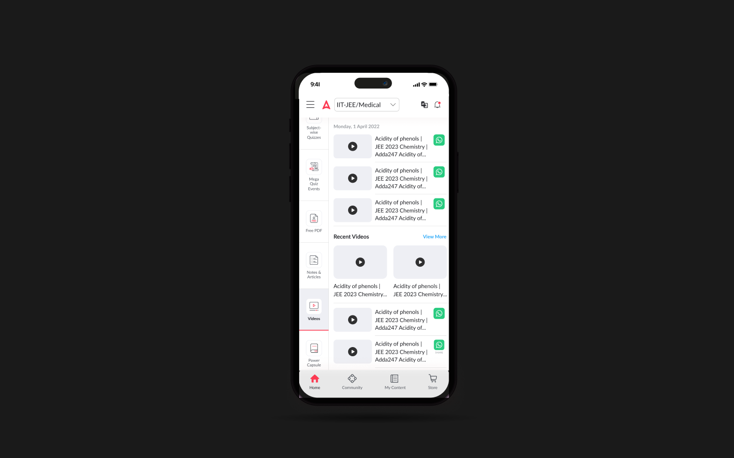iOS App — test interface