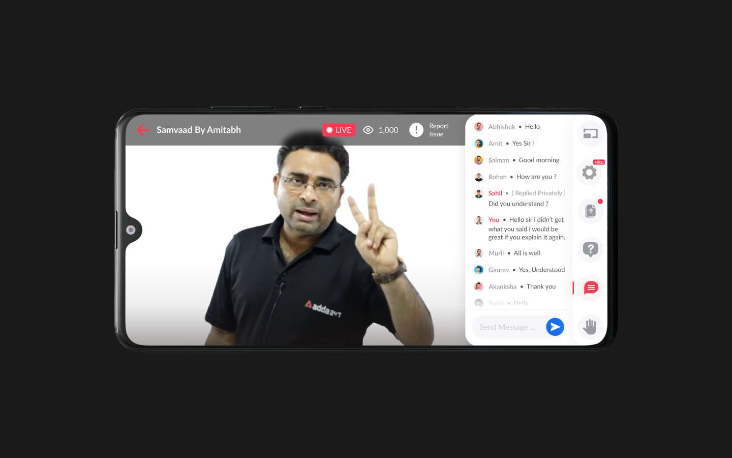 Live Class — main interface