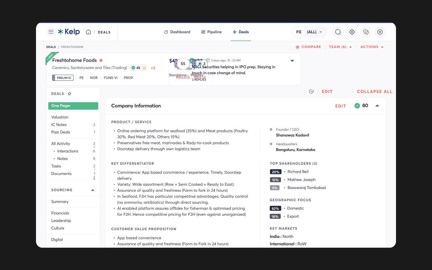 Deals Module screen 1